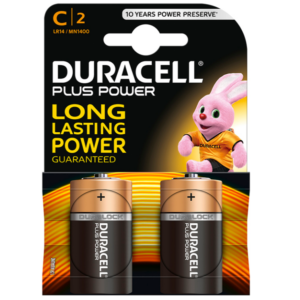 DURACELL – PLUS POWER PILA ALCALINA C LR14 BLISTER 2 UNIDADES