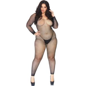 LEG AVENUE – CALZA BODY A RETE CRISTALLIZZATA 1X-2X