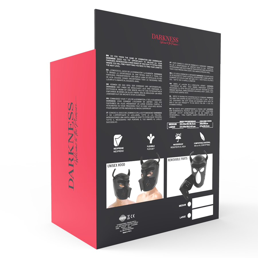 DARKNESS - MASCHERA PER CANI IN NEOPRENE CON MUSEROLA RIMOVIBILE M - immagine 2
