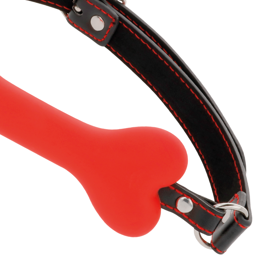 DARKNESS - BAVAGLINO IN SILICONE RED BONE - immagine 4