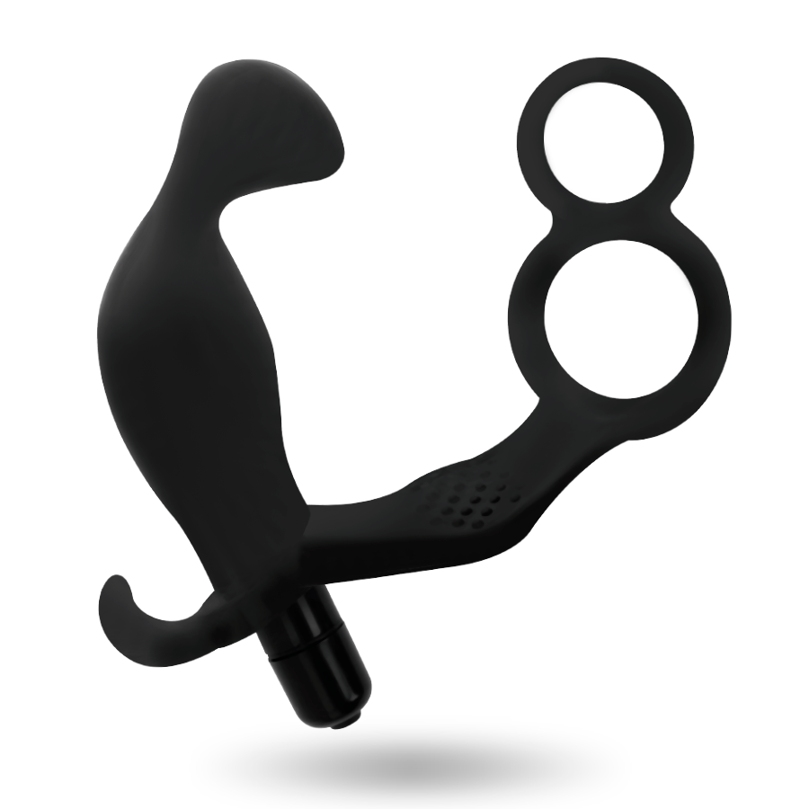 ADDICTED TOYS – PLUG ANALE CON DOPPIO ANELLO PER PENE E TESTICOLI NERI
