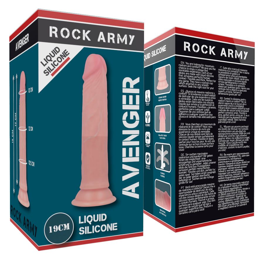 ROCKARMY - LIQUID SILICONE PREMIUM AVENGER REALISTICO 19 CM -O- 3.98 CM - immagine 3