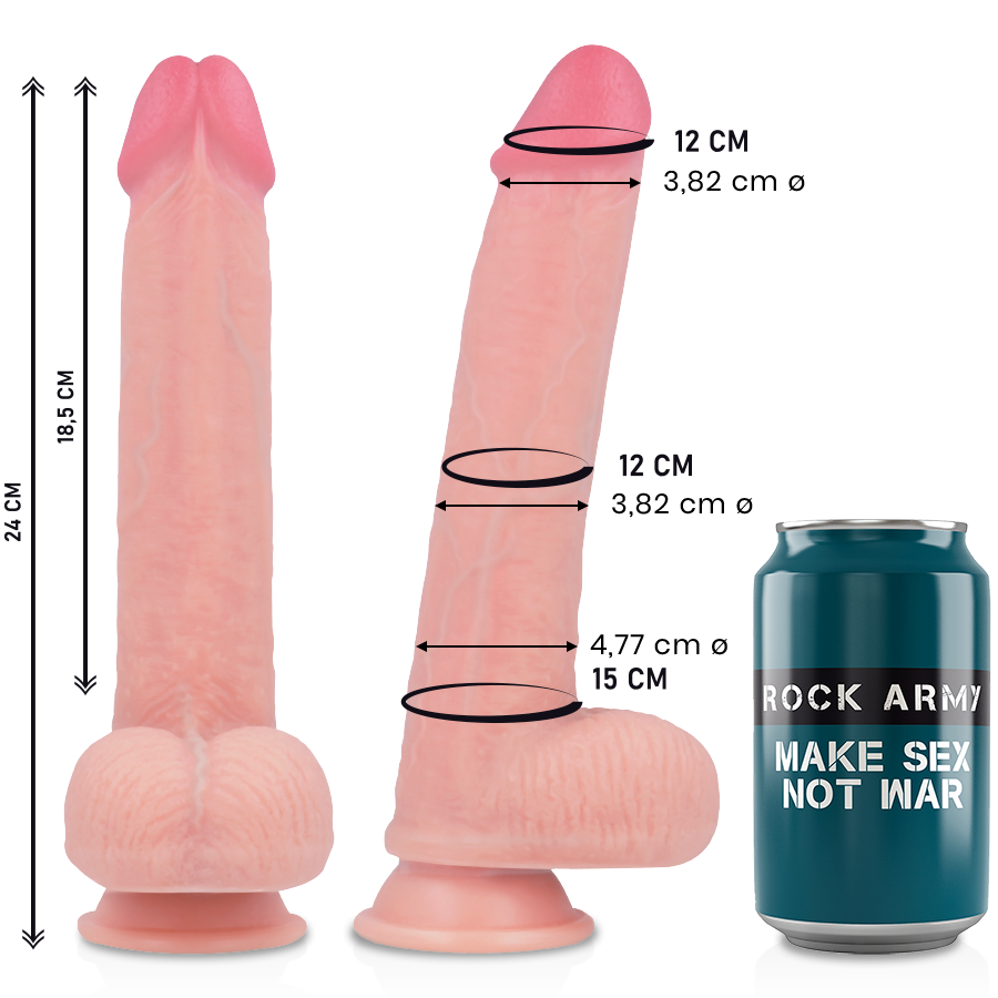 ROCKARMY - LIQUID SILICONE PREMIUM KINGCOBRA REALISTICO 24 CM -O- 4.77 CM - immagine 2