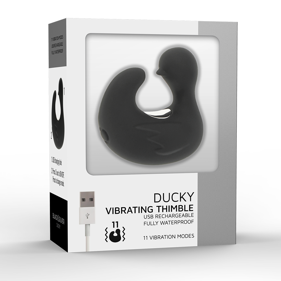 BLACK&SILVER - DUCKYMANIA DITALE RICARICABILE STIMOLANTE D'ANATRA IN SILICONE - immagine 2