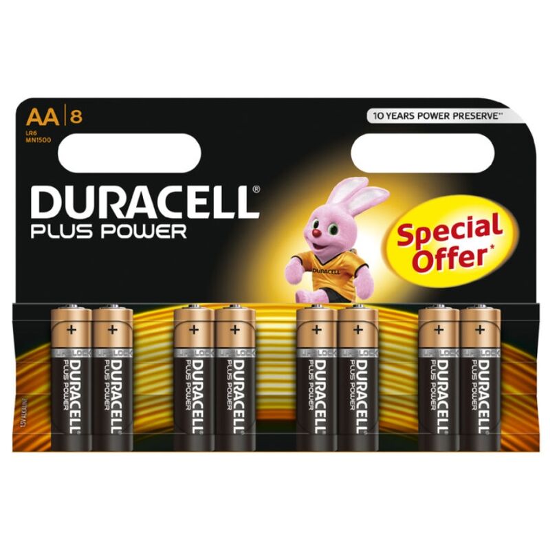 DURACELL – BATTERIA PLUS POWER AA LR6 8UNIT