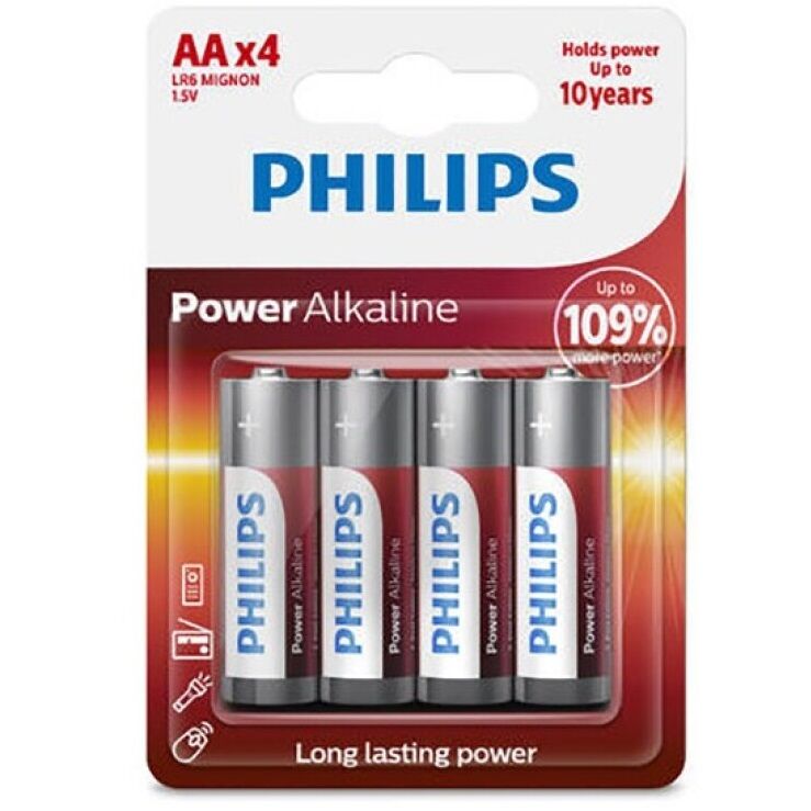 PHILIPS – POWER BATTERIA ALCALINA AA LR6 BLISTER * 4