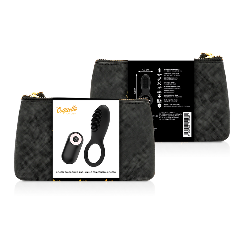 COQUETTE CHIC DESIRE - COCK RING TELECOMANDO RICARICABILE NERO/ORO - immagine 2
