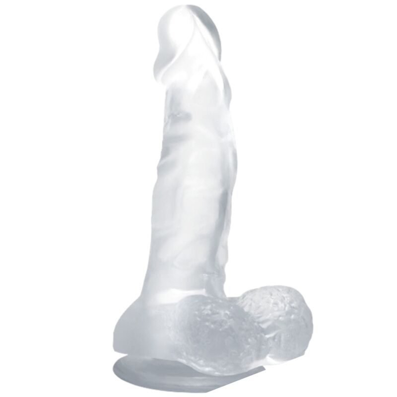 BAILE – DILDO REALISTICO CON VENTOSA E TESTICOLI 16.7 CM TRASPARENTE