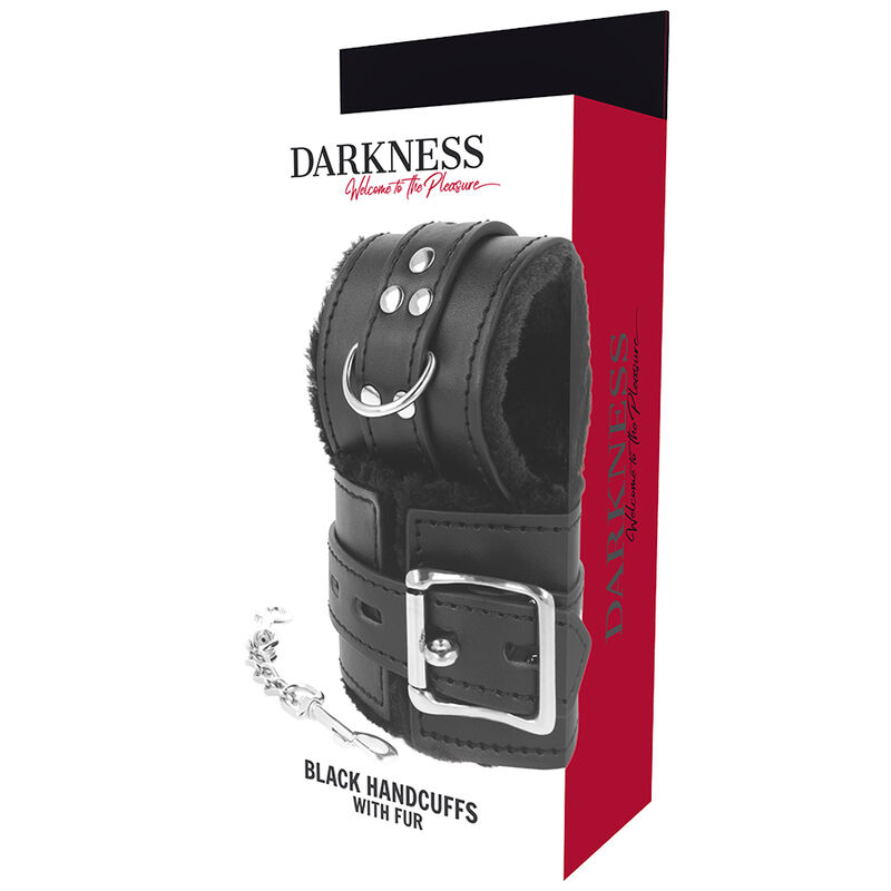 DARKNESS - MANETTE BDSM RIVESTITE NERE - immagine 4