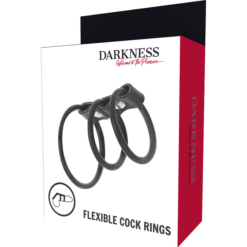 DARKNESS - SET DI 3 ANELLI PER PENE FLESSIBILI - immagine 3