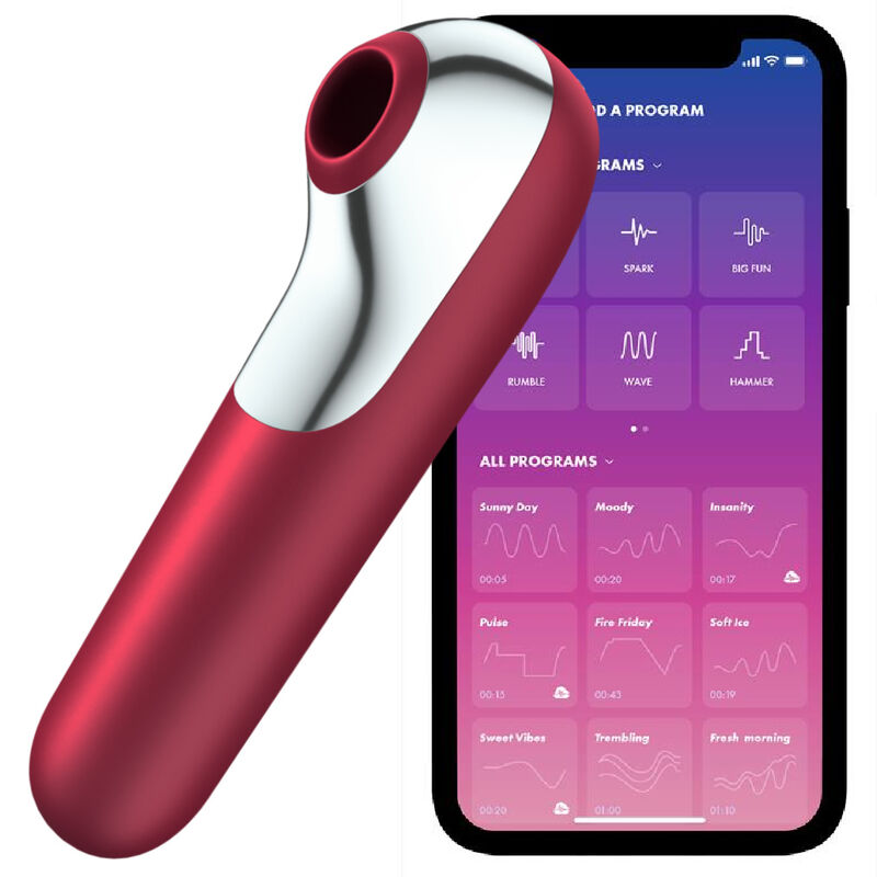 SATISFYER – VIBRATORE E VENTOSA DUAL LOVE CON ARIA PULSATA ROSSO