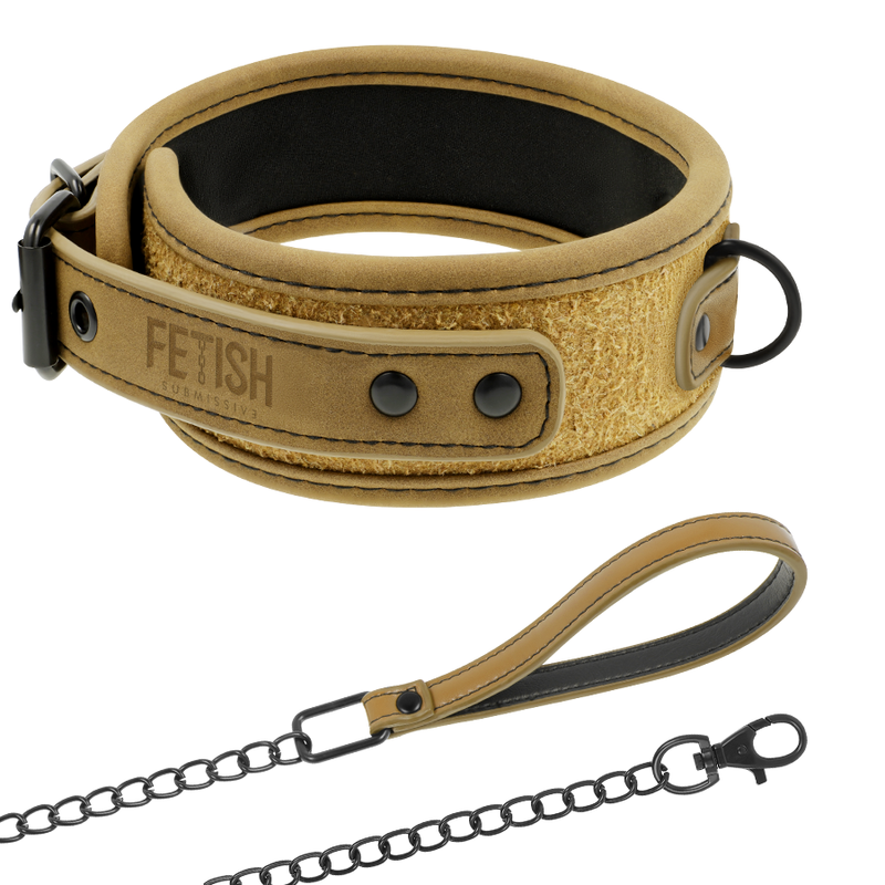 FETISH SUBMISSIVE ORIGIN – COLLANA A CATENA RIVESTITA IN NEOPRENE