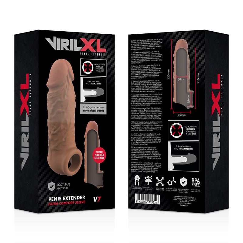 VIRILXL - ESTENSIONE DEL PENE IN SILICONE LIQUIDO V7 MARRONE - immagine 2