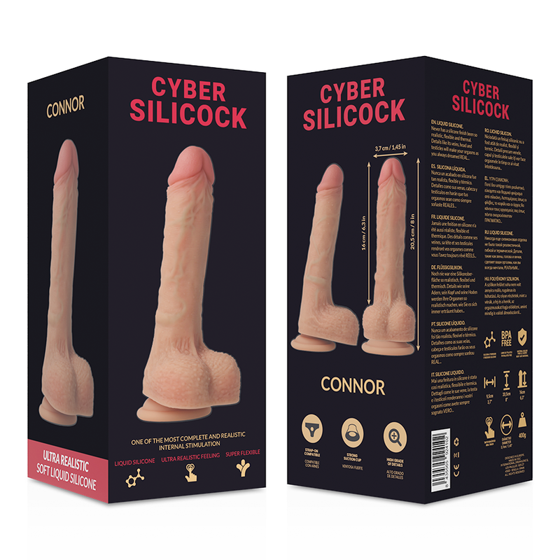 CYBER SILICOCK - CONNOR SILICONE LIQUIDO MORBIDO ULTRA REALISTICO 20.5 CM -O- 3.7 CM - immagine 2