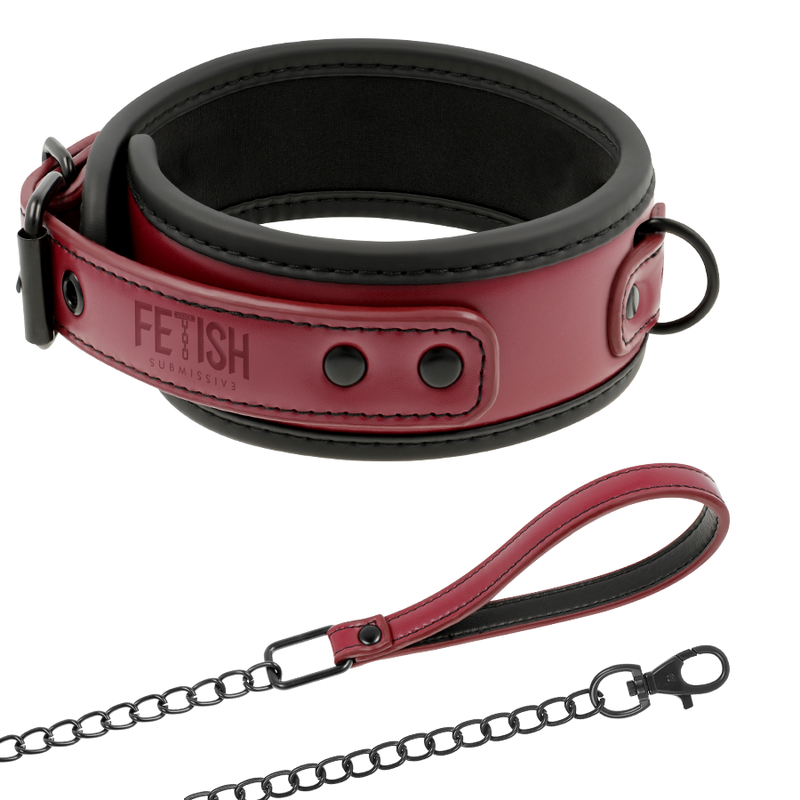 FETISH SUBMISSIVE DARK ROOM – COLLANA A CATENA CON FODERA IN NEOPRENE