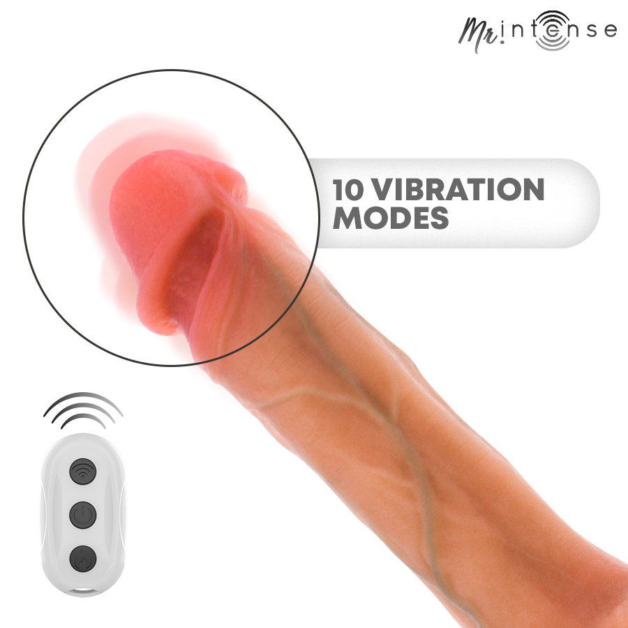 MR INTENSE - BRADLEY DILDO VIBRATORE CON EFFETTO CALORE E TELECOMANDO 21 CM -Ø- 4,2 CM - immagine 6