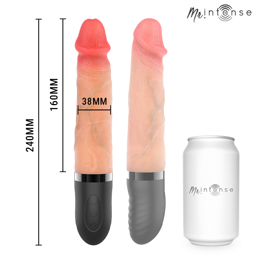 MR INTENSE - JEAN VIBRATORE UP&DOWN CON EFFETTO CALORE 24 CM -Ø- 3,8 CM - immagine 2