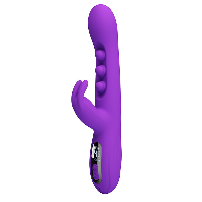 PRETTY LOVE - VIBRATORE A CONIGLIO SABIEN CON STIMOLAZIONE A PERCUSSIONE E LED VIOLA - immagine 6