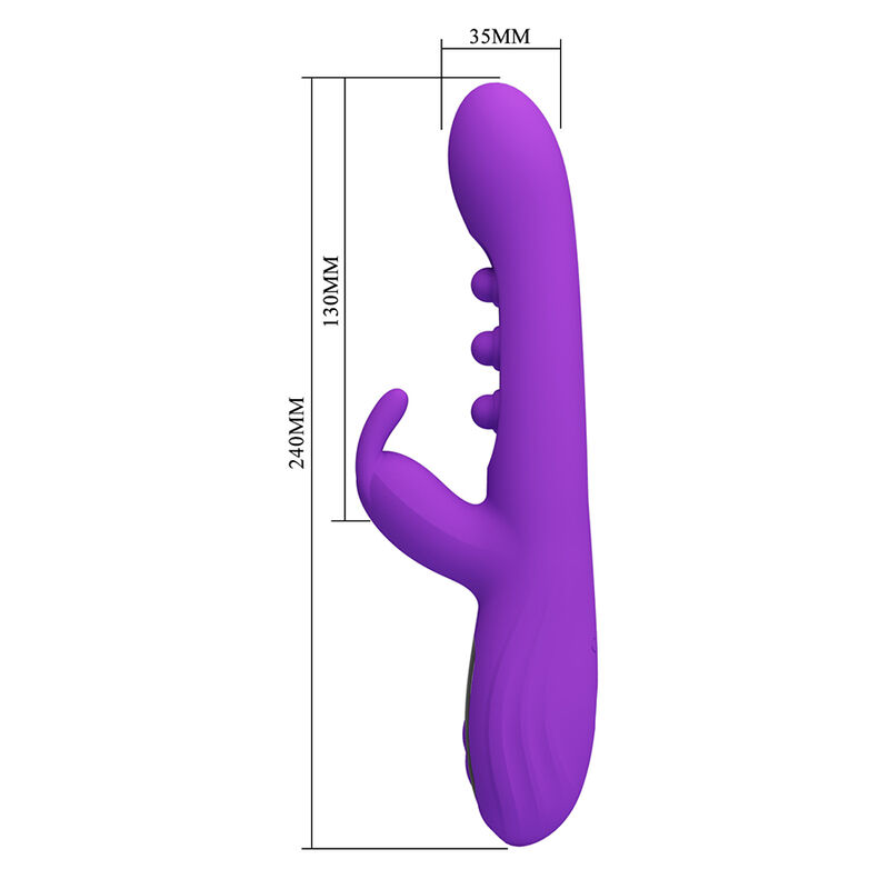 PRETTY LOVE - VIBRATORE A CONIGLIO SABIEN CON STIMOLAZIONE A PERCUSSIONE E LED VIOLA - immagine 10