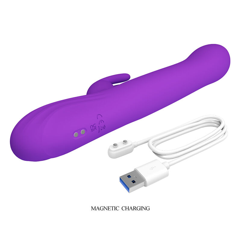 PRETTY LOVE - VIBRATORE A CONIGLIO SABIEN CON STIMOLAZIONE A PERCUSSIONE E LED VIOLA - immagine 11
