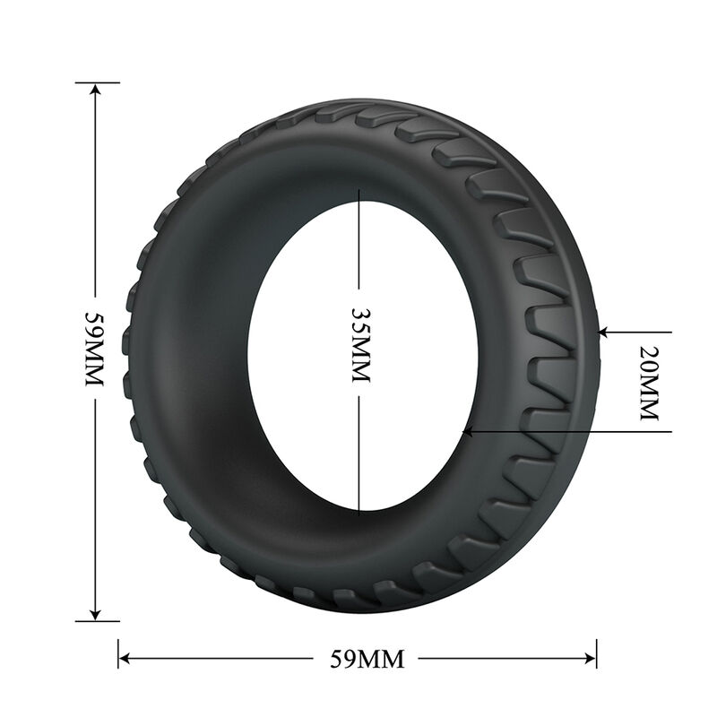 CRAZY BULL - ANELLO PER PENE IN SILICONE TESTURIZZATO MERRITT NERO - immagine 2