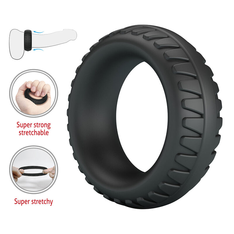 CRAZY BULL - ANELLO PER PENE IN SILICONE TESTURIZZATO MERRITT NERO - immagine 8