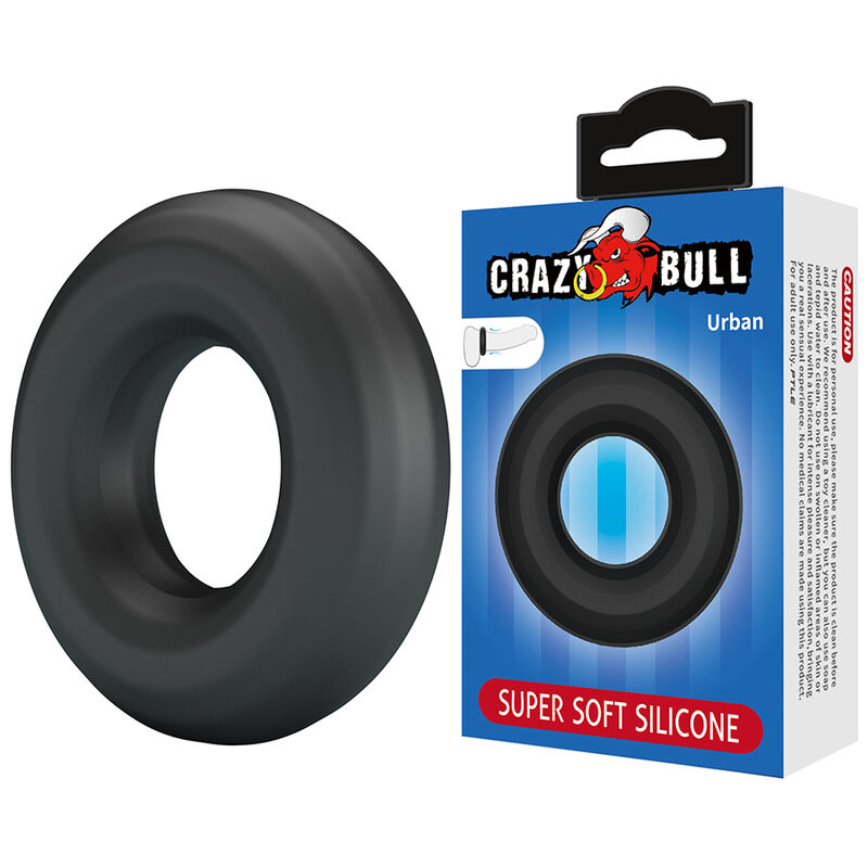 CRAZY BULL - ANELLO PER PENE IN SILICONE SUPER MORBIDO URBAN NERO