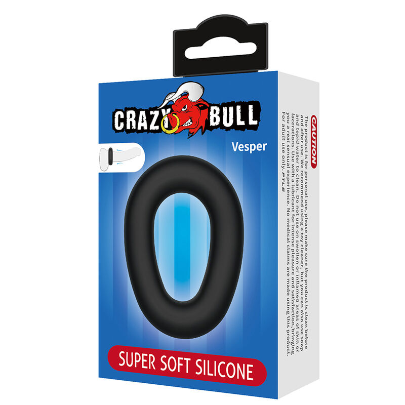 CRAZY BULL - VESPER ANELLO PER PENE IN SILICONE SUPER MORBIDO NERO - immagine 4