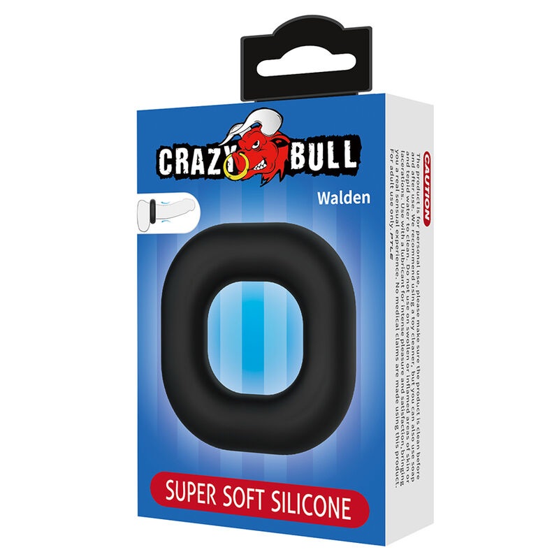 CRAZY BULL - ANELLO PER PENE WALDEN IN SILICONE SUPER MORBIDO NERO - immagine 4