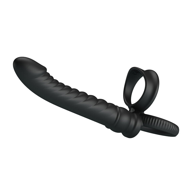 PRETTY LOVE - VIBRATORE ANALE MERRITT CON ANELLO E VIBRAZIONE NERO