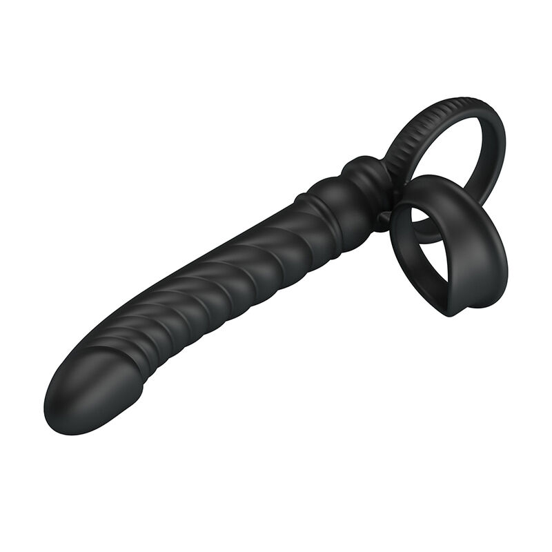 PRETTY LOVE - VIBRATORE ANALE MERRITT CON ANELLO E VIBRAZIONE NERO - immagine 4