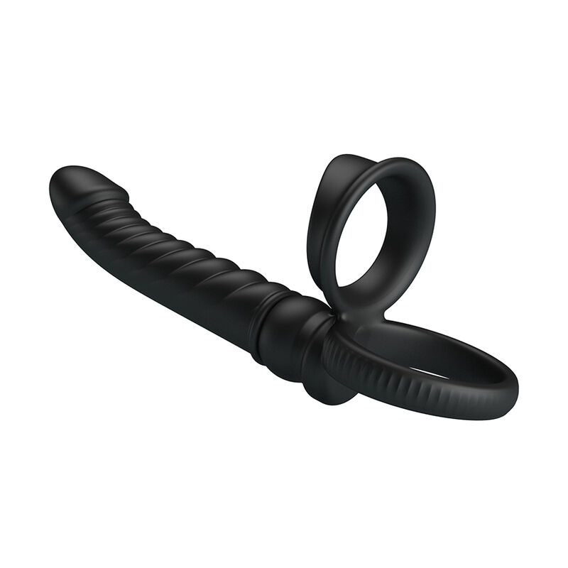 PRETTY LOVE - VIBRATORE ANALE MERRITT CON ANELLO E VIBRAZIONE NERO - immagine 5