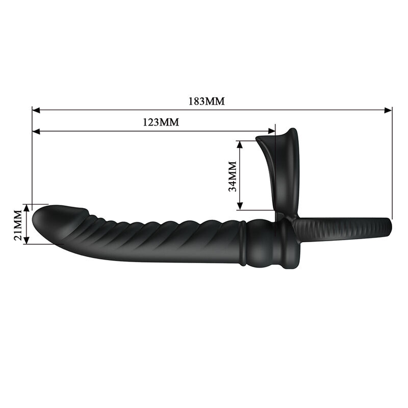 PRETTY LOVE - VIBRATORE ANALE MERRITT CON ANELLO E VIBRAZIONE NERO - immagine 6