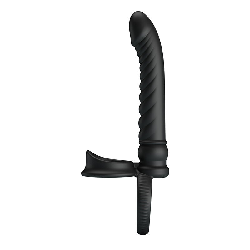PRETTY LOVE - VIBRATORE ANALE MERRITT CON ANELLO E VIBRAZIONE NERO - immagine 7