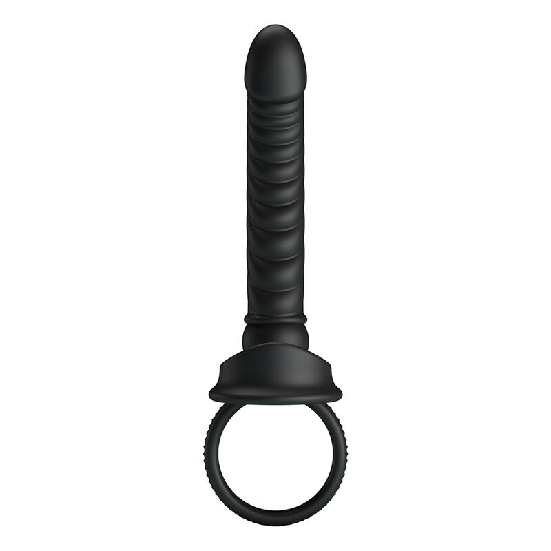 PRETTY LOVE - VIBRATORE ANALE MERRITT CON ANELLO E VIBRAZIONE NERO - immagine 2