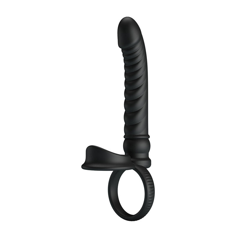 PRETTY LOVE - VIBRATORE ANALE MERRITT CON ANELLO E VIBRAZIONE NERO - immagine 3