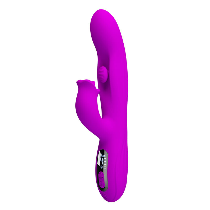 PRETTY LOVE - VIBRATORE OSCILLANTE YALANDA RABBIT CON DISPLAY LED VIOLA - immagine 4