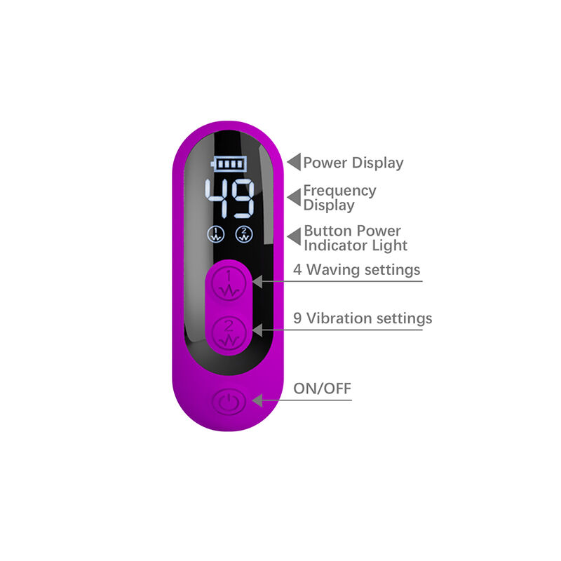 PRETTY LOVE - VIBRATORE OSCILLANTE YALANDA RABBIT CON DISPLAY LED VIOLA - immagine 9