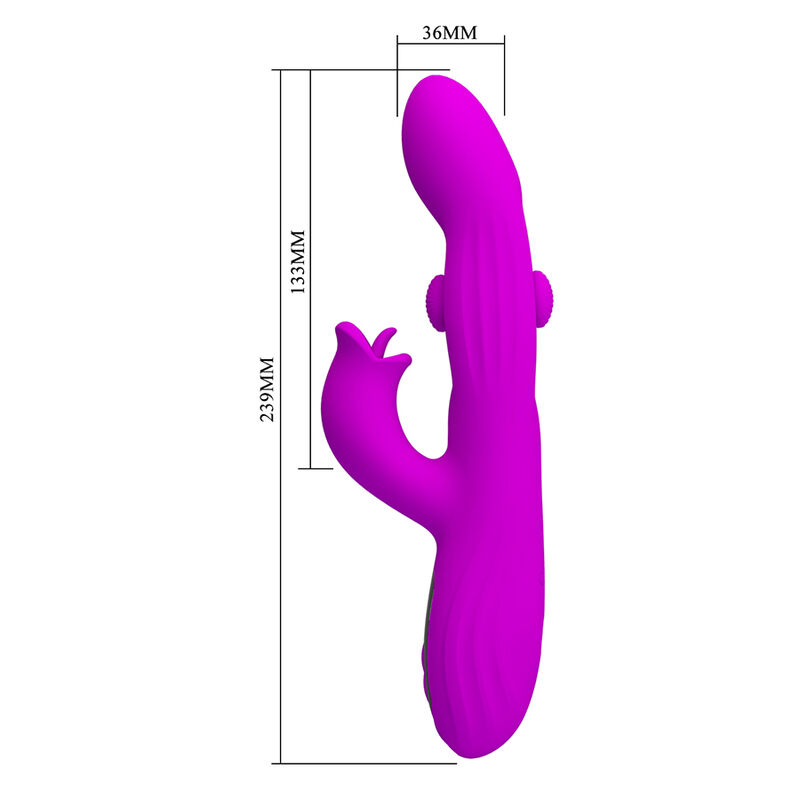 PRETTY LOVE - VIBRATORE OSCILLANTE YALANDA RABBIT CON DISPLAY LED VIOLA - immagine 8