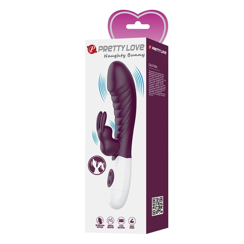 PRETTY LOVE - VIBRATORE A CONIGLIO NAUGHTY BUNNY A 30 FUNZIONI, VIOLA - immagine 6