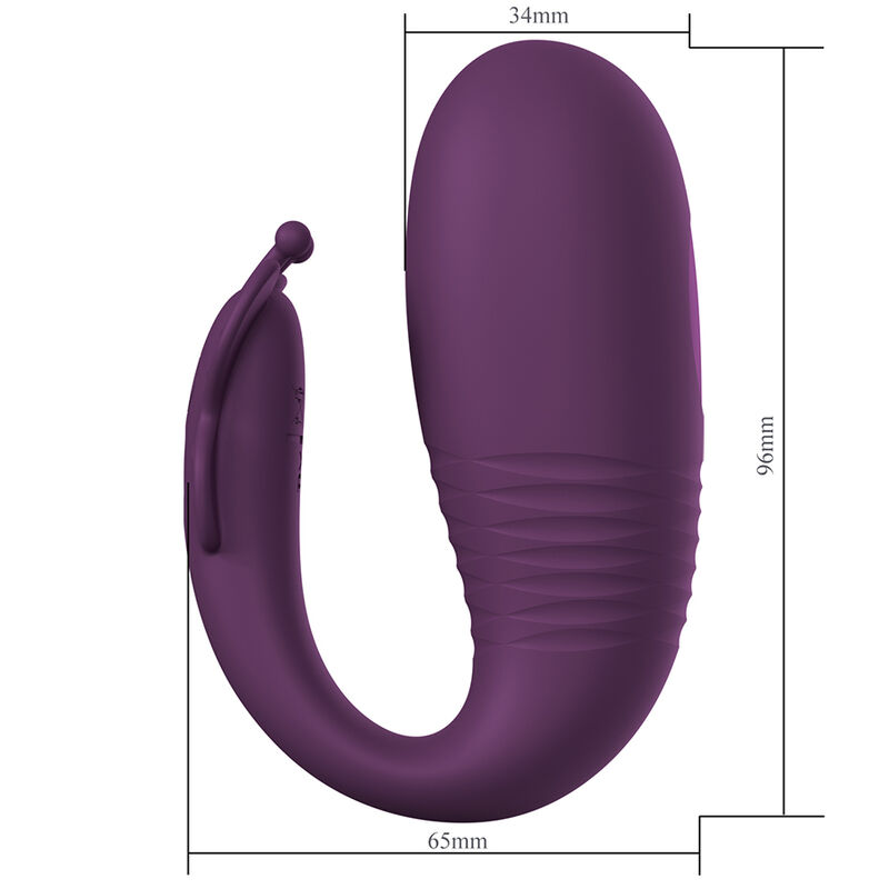 PRETTY LOVE - VIBRATORE A UOVO KLAY CON SPINTA, CONTROLLO TRAMITE APP, VIOLA - immagine 5