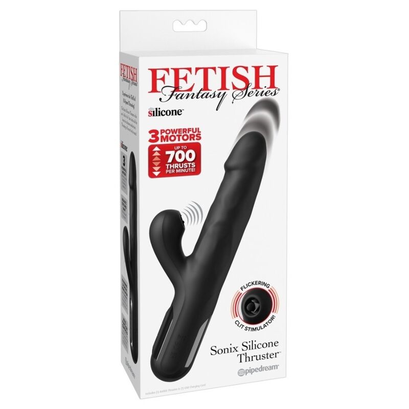 FETISH FANTASY SERIES - VIBRATORE A RAGAZZE IN SILICONE SONIX, NERO - immagine 7