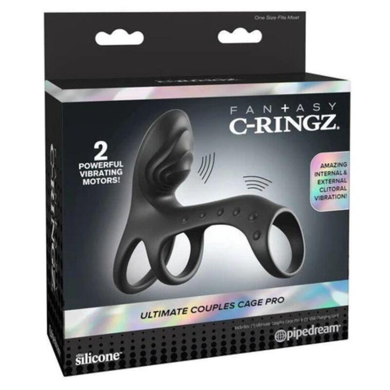 FANTASY C-RINGZ - GABBIA PER COPPIE DEFINITIVA, ANELLO VIBRANTE PER PENE PRO 19,5 CM - immagine 3