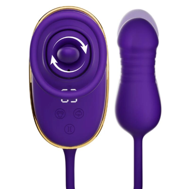 SHE.E.O - STRUMENTO DI ASPIRAZIONE CLITORIDEA CON EFFETTO LECCHIO E STIMOLATORE ANALE VIOLA - immagine 4