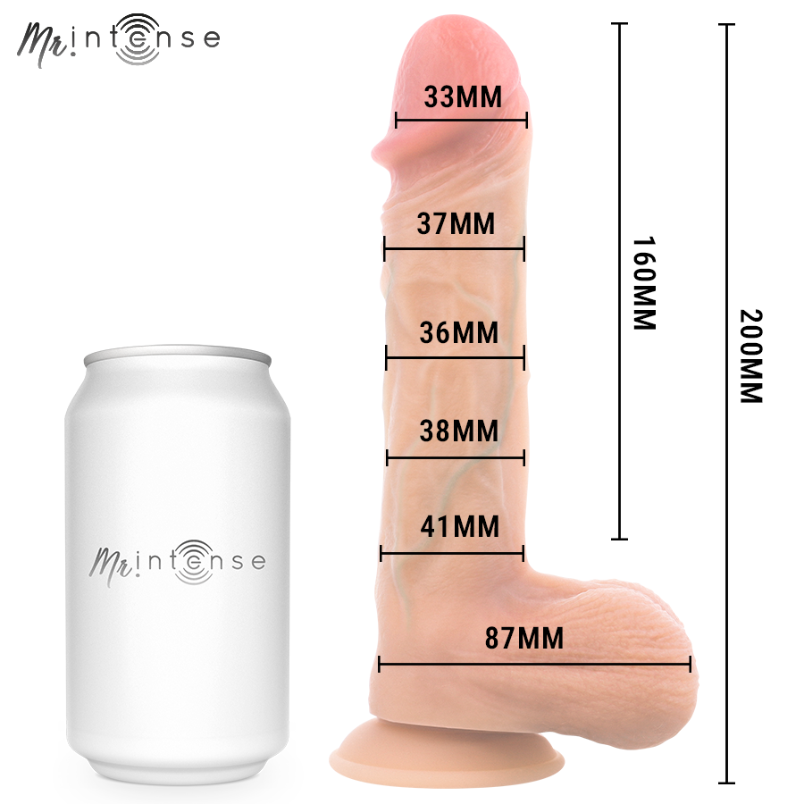 MR INTENSE - DILDO VIBRANTE LOGAN IN SILICONE CON EFFETTO CALORE E TELECOMANDO 20 CM -Ø- 4,1 CM - immagine 9