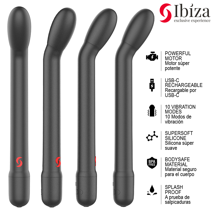IBIZA - VIBRATORE PER IL PUNTO G NERO CON VIBRAZIONE - immagine 4