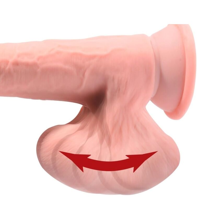 KING COCK PLUS - DILDO REALISTICO A TRIPLA DENSITÀ CON TESTICOLI OSCILLANTI 23 CM CARNE - immagine 5