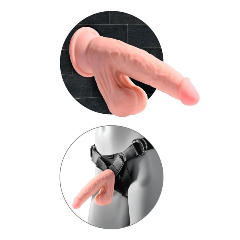 KING COCK PLUS - DILDO REALISTICO A TRIPLA DENSITÀ CON TESTICOLI OSCILLANTI 23 CM CARNE - immagine 6