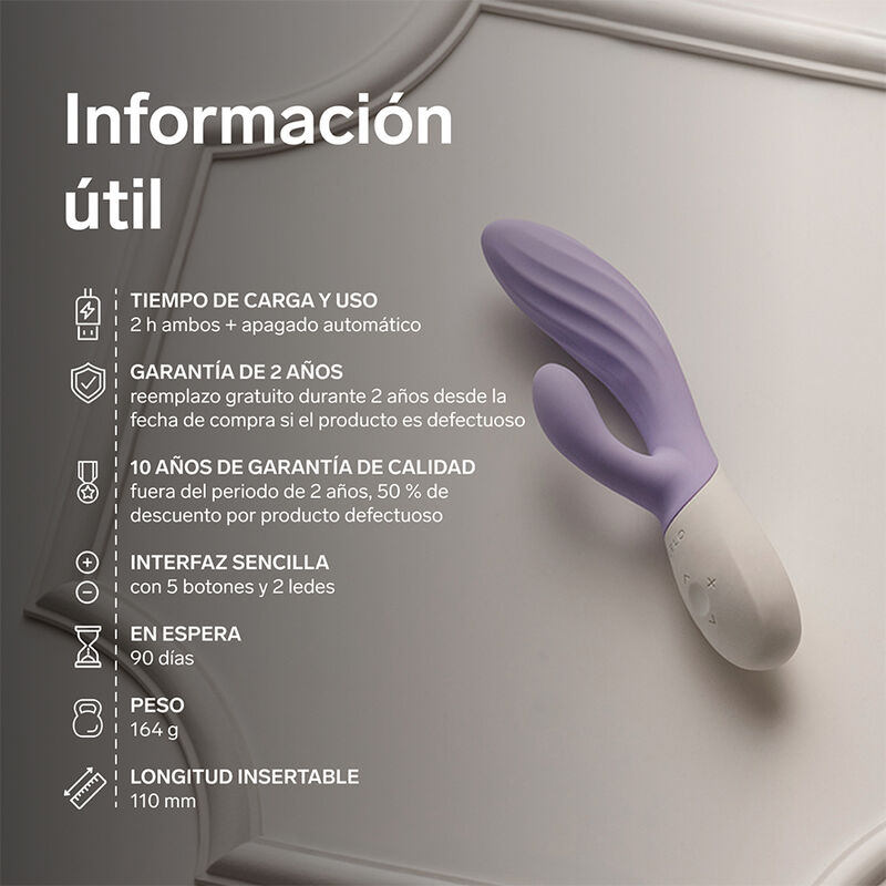 LELO - INA TWIST VIBRADOR RABBIT PUNTO G Y CLÍTORIS LAVANDA - immagine 3