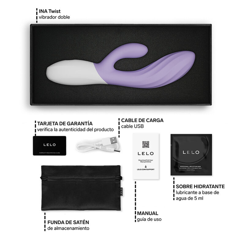 LELO - INA TWIST VIBRADOR RABBIT PUNTO G Y CLÍTORIS LAVANDA - immagine 7